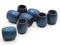 8 16mm Wooden Barrel Large Hole Blue Vintage Wood Beads Chunky Macrame Beads